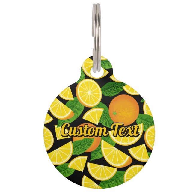 Orange Background Pet Tag (Front)