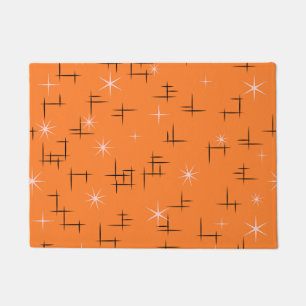 Orange Background Retro Pattern Doormat