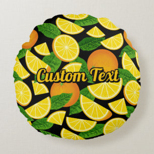 Orange Background Round Cushion