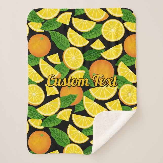 Orange Background Sherpa Blanket (Front)