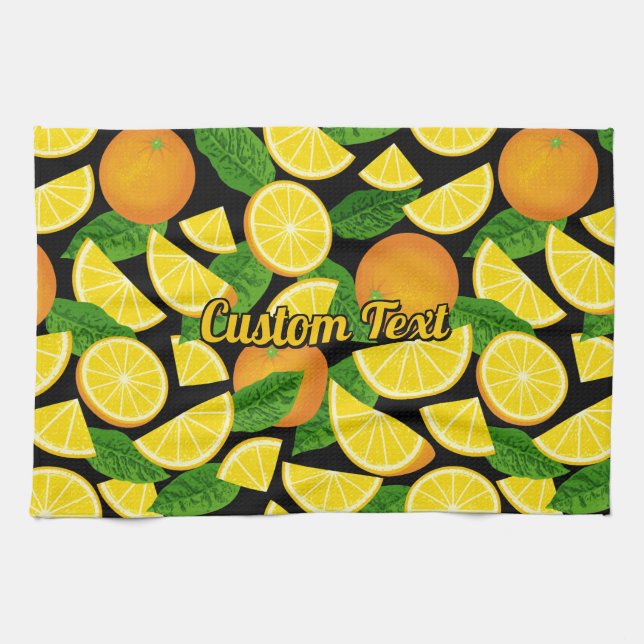 Orange Background Tea Towel (Horizontal)