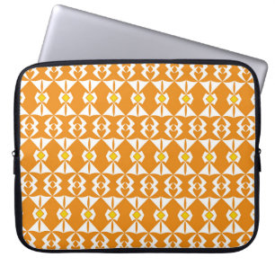 Orange background with align repeated abstract pat laptop sleeve