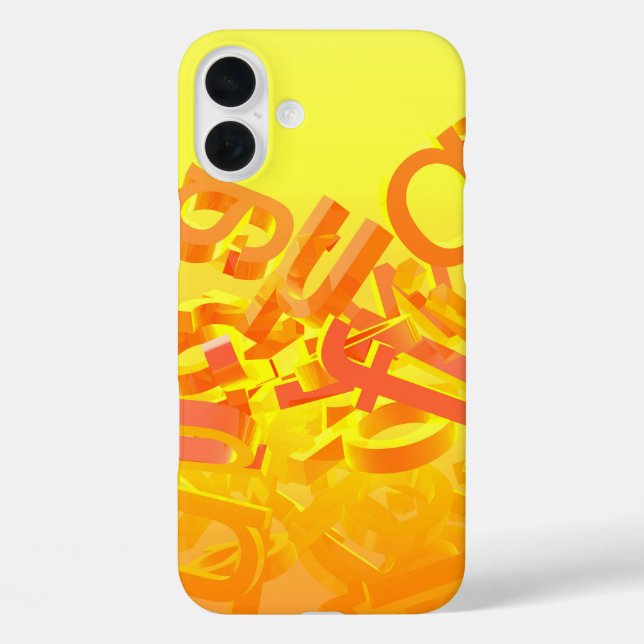 Orange background with letters Case-Mate iPhone case (Back)