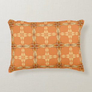 Orange background with repeated tribe abstractabst decorative cushion