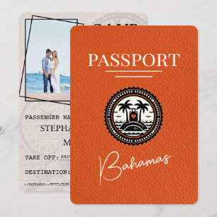 Orange Bahamas Passport Save The Date