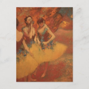 Orange Ballet Dancers Edgar Degas Postcard