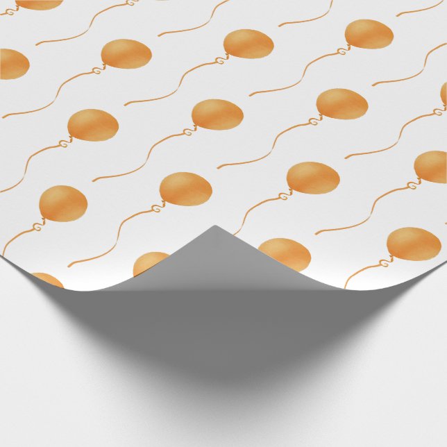 Orange balloon Gift Wrapping Paper - Cadeaupapier (Corner)