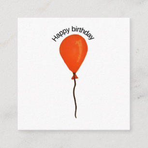 Orange balloon happy birthday enclosure card