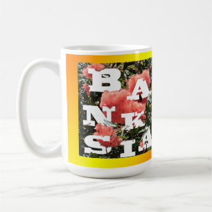 Orange Banksia Flowers Typography, Coffee Mug