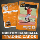 Orange Baseball Trading Card Pro Baseball Player