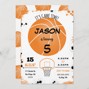 Orange basketball Invitation