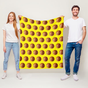 Orange Basketball Pattern, Fleece Blanket