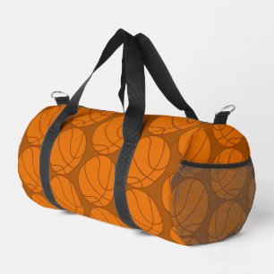 Orange Basketball Pattern Screwball Graphics Duffle Bag