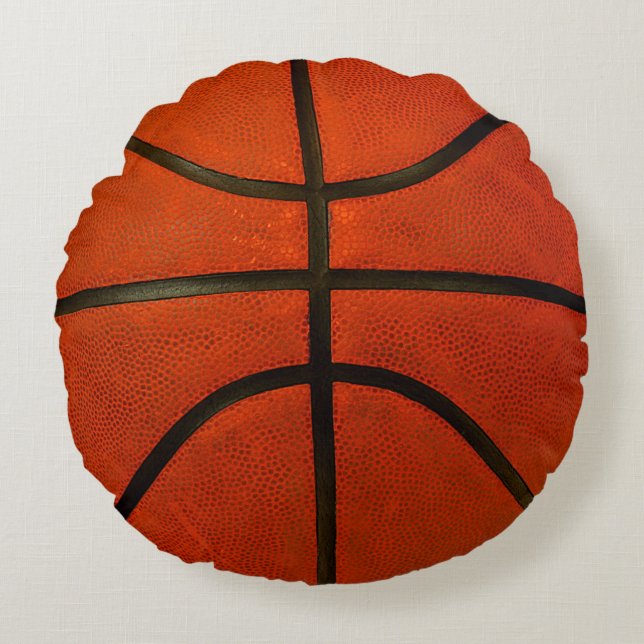 Orange Basketball Round Cushion (Front)