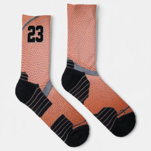 Orange Basketball Team Player Number Socks