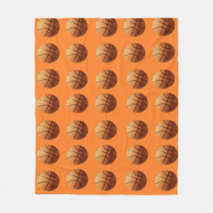 Orange Basketballs On Orange Background, Fleece Blanket