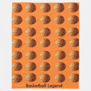 Orange Basketballs On Orange Background, Fleece Blanket