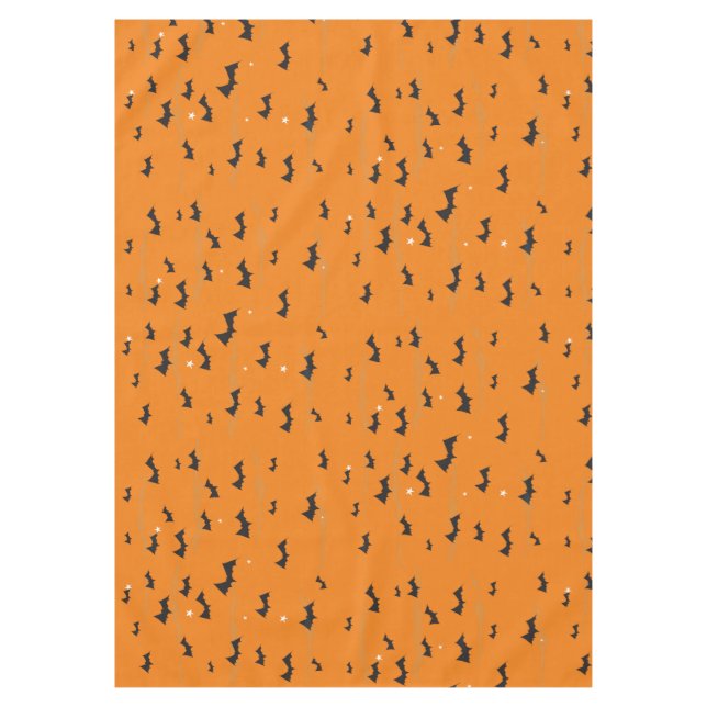 Orange Bat Halloween Table Cloth (Front)