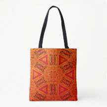 Orange Batik Design Tote Bag
