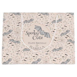 Orange Bats Spooky Cute Gender Neutral Large Gift Bag