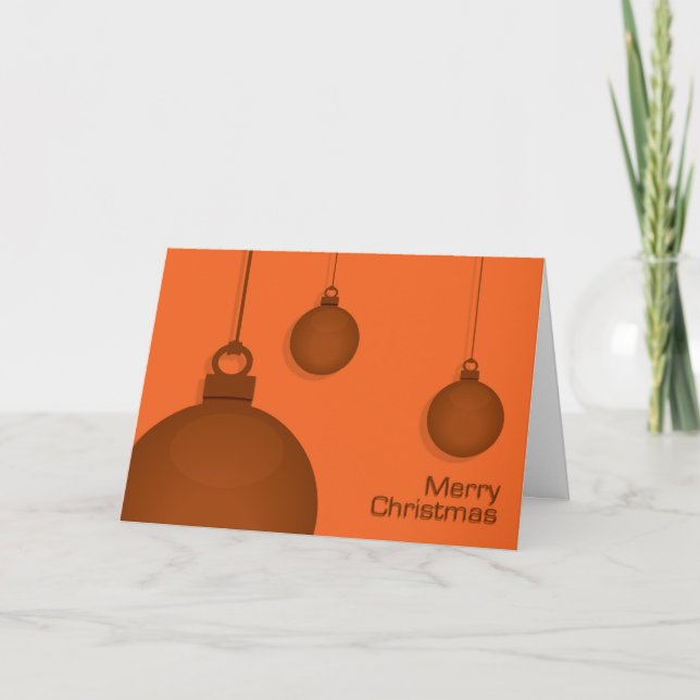 Orange Baubles Christmas Card (Front)