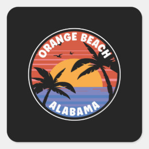 Orange Beach Alabama Sunset Paradise Square Sticker