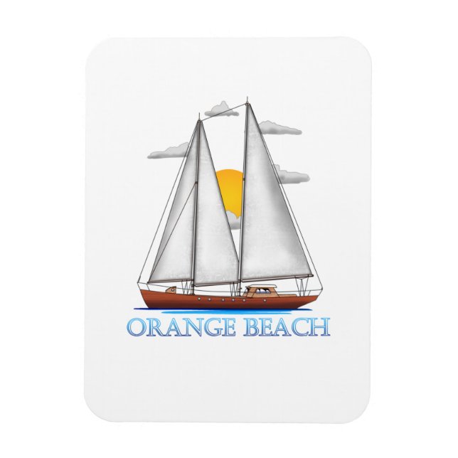 Orange Beach Coastal Nautical Sailing Sailor Magnet (Vertical)