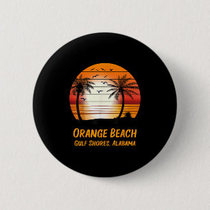 Orange Beach Gulf Shores Alabama Vintage Sunset Re 6 Cm Round Badge