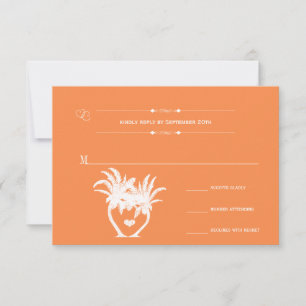 Orange Beach Palm Tree Destination Chalkboard RSVP Card