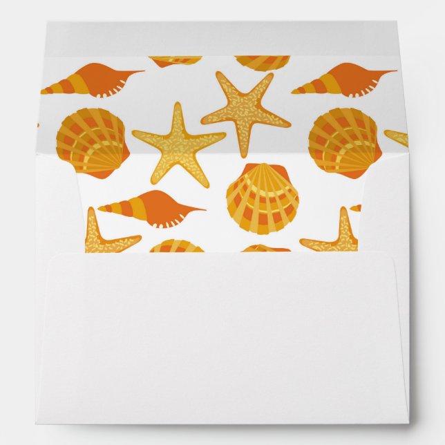 Orange Beach Shell Pattern Envelopes (Back (Bottom))