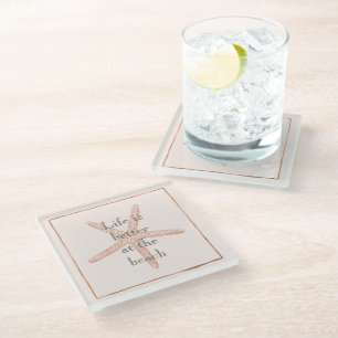 Orange Beach Starfish Glass Coaster