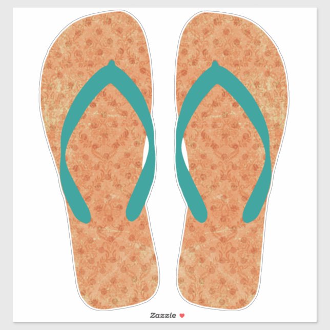 Orange Beachy Flip Flops Beach Sandals (Sheet)