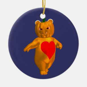 Orange Bear Ceramic Tree Decoration