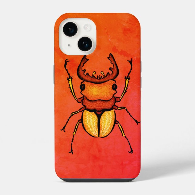 Orange Beetle Fun - Insect Lover Delight iPhone Case (Back)