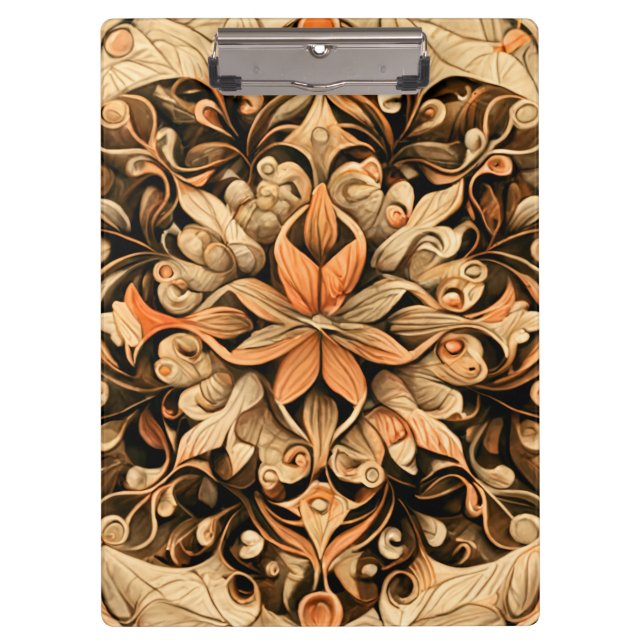 Orange Beige Brown Decoration aesthetic Background Clipboard (Front)
