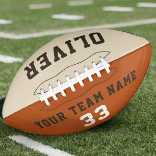 Orange Beige Player Name Number Team American Football