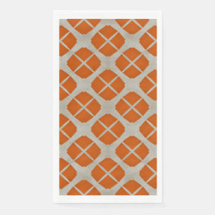 Orange, Beige, Taupe Mid Century Modern Pattern Napkin
