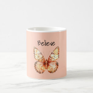 Orange Believe Butterfly Coffee Mug