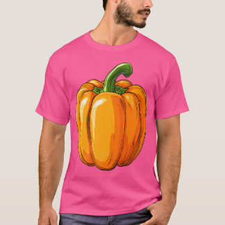Orange Bell Pepper Retro Vintage T-Shirt