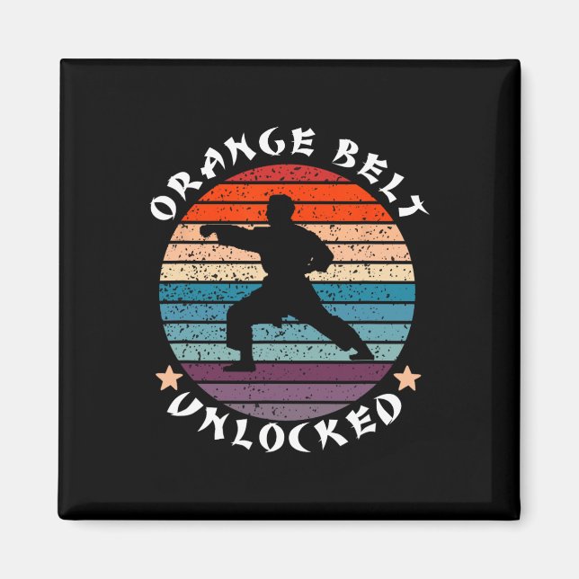 Orange Belt Level Unlocked Achievement Karate Keep Magnet (Front)