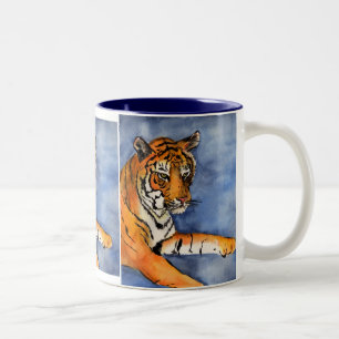 Orange Bengal Tiger Watercolor Art Mug or Cup
