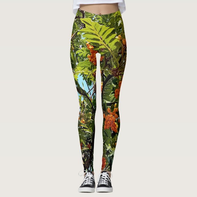 Orange berries  leggings (Front)