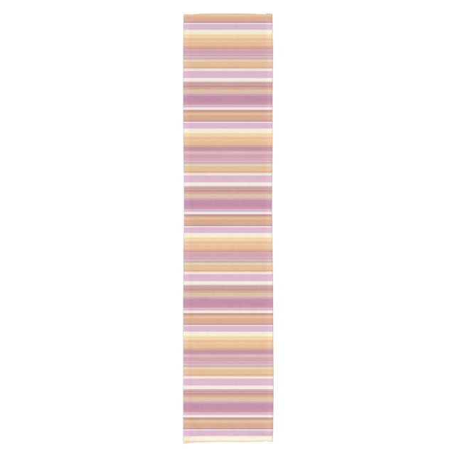 Orange & Berry Striped Short Table Runner (Front)