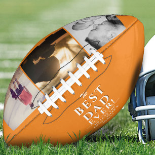 Orange Best Dad Ever Father`s Day 3 Photo Collage American Football
