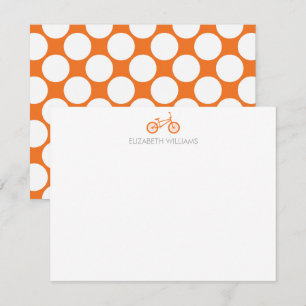 Orange Bicycle and Large Dots Note Cards