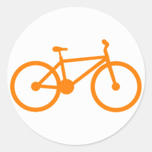 Orange Bicycle Classic Round Sticker