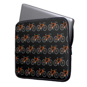 Orange Bicycle On Black Laptop Sleeve