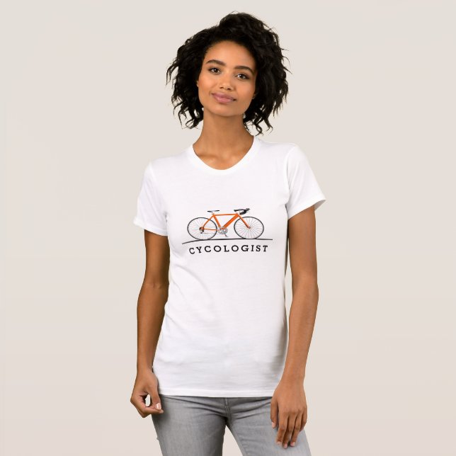 orange bicycle with cycologist text T-Shirt (Front Full)