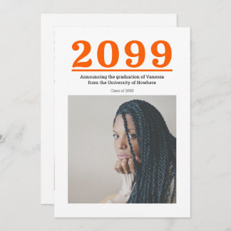 Orange Big Numbers Two-Photo Graduation