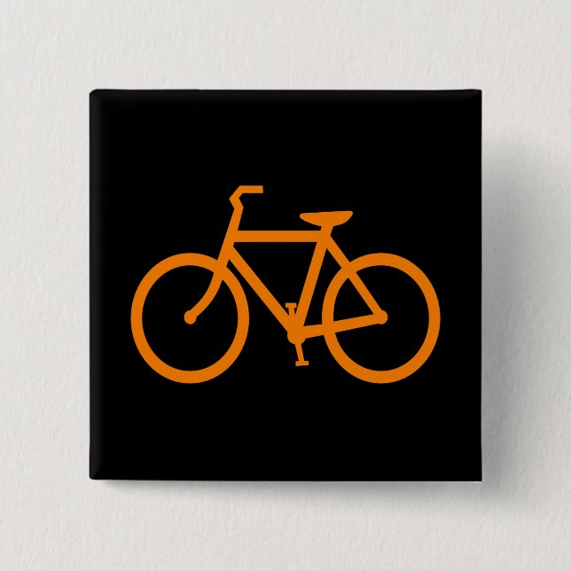 Orange Bike 15 Cm Square Badge (Front)